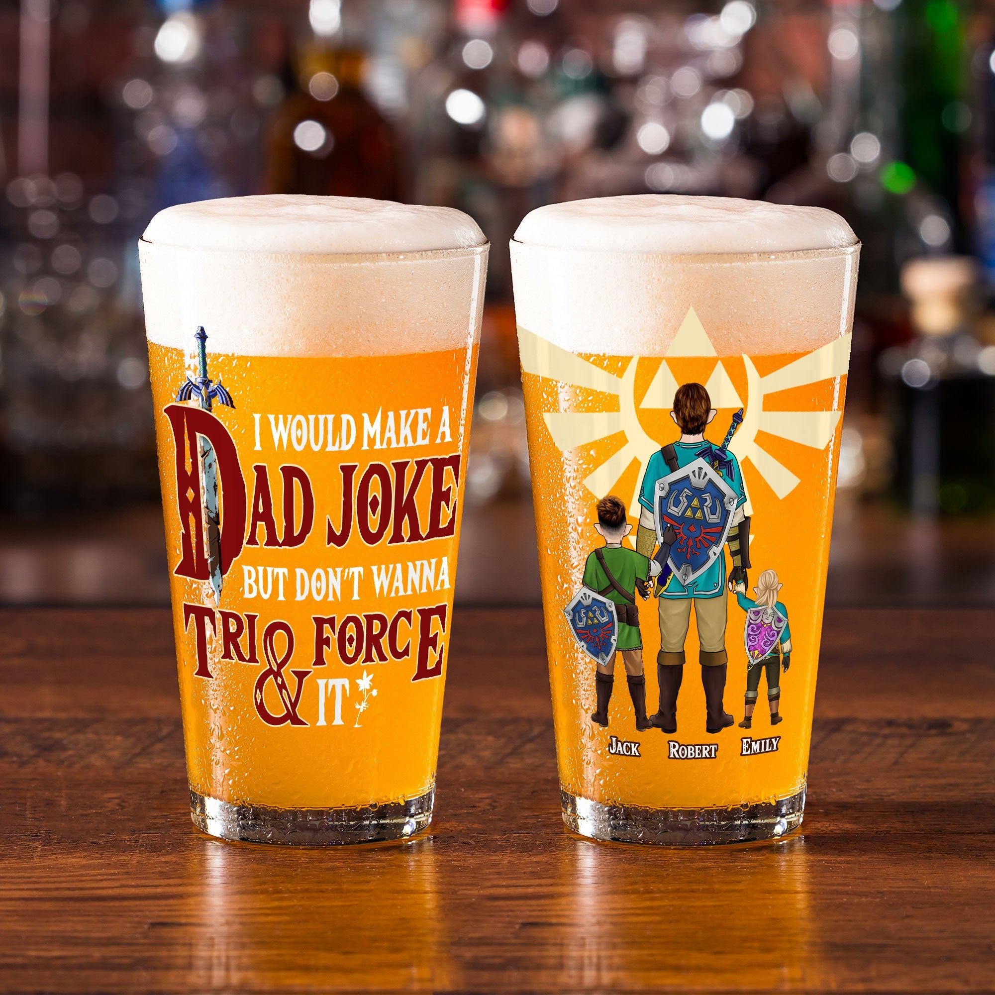 Personalized Dad Joke Beer Glass - Legend Theme Beer Glasses PopCulturePrints