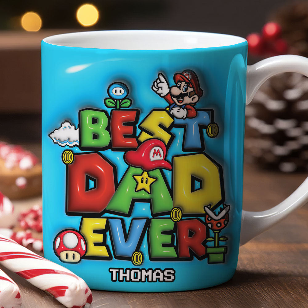 Personalized 'Best Dad Ever' Gamer Mug - Custom Name Gift Coffee Mug PopCulturePrints