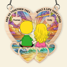 Load image into Gallery viewer, Personalized Couple Suncatcher Ornament - Heartwarming Design Suncatcher PopCulturePrints
