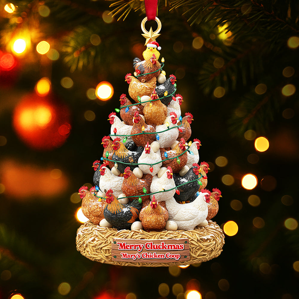 Merry Cluckmas! Personalized Christmas Ornament for Chicken Lovers Ornament PopCulturePrints