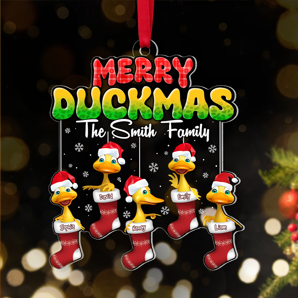 Personalized Family Christmas Duckmas Ornament Ornament PopCulturePrints