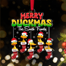 Load image into Gallery viewer, Personalized Family Christmas Duckmas Ornament Ornament PopCulturePrints
