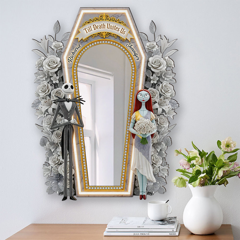 “Till Death Unites Us” - Spooky Couple Mirror - Personalized Gift for Couples Mirror PopCulturePrints