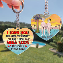 Load image into Gallery viewer, Personalized Funny Keychain for Him - Mega Seeds Design | Valentine&#39;s Day Gifts Keychains PopCulturePrints
