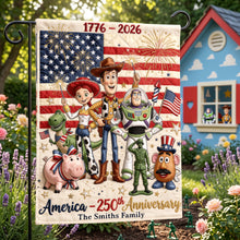 Load image into Gallery viewer, "Celebrate Freedom with Style!" - Custom America 250th Anniversary Garden Flag - Perfect Personalized Gifts for Patriots, Families, and Friends Garden Flag PopCulturePrints

