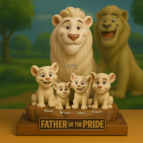 Love Like A Lion: Personalized Lion Dad Of The Pride Acrylic Plaque - Perfect Gift for Father & Grandpa Shaped Plaques PopCulturePrints