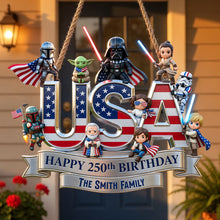 Load image into Gallery viewer, “Celebrate Freedom with Style” - Cosmic Home Proud Celebration Acrylic Sign - Personalized Decor Gift for Proud Patriots
