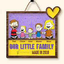 Load image into Gallery viewer, Personalized Family Cartoon Wood Sign - Custom Names &amp; Year
