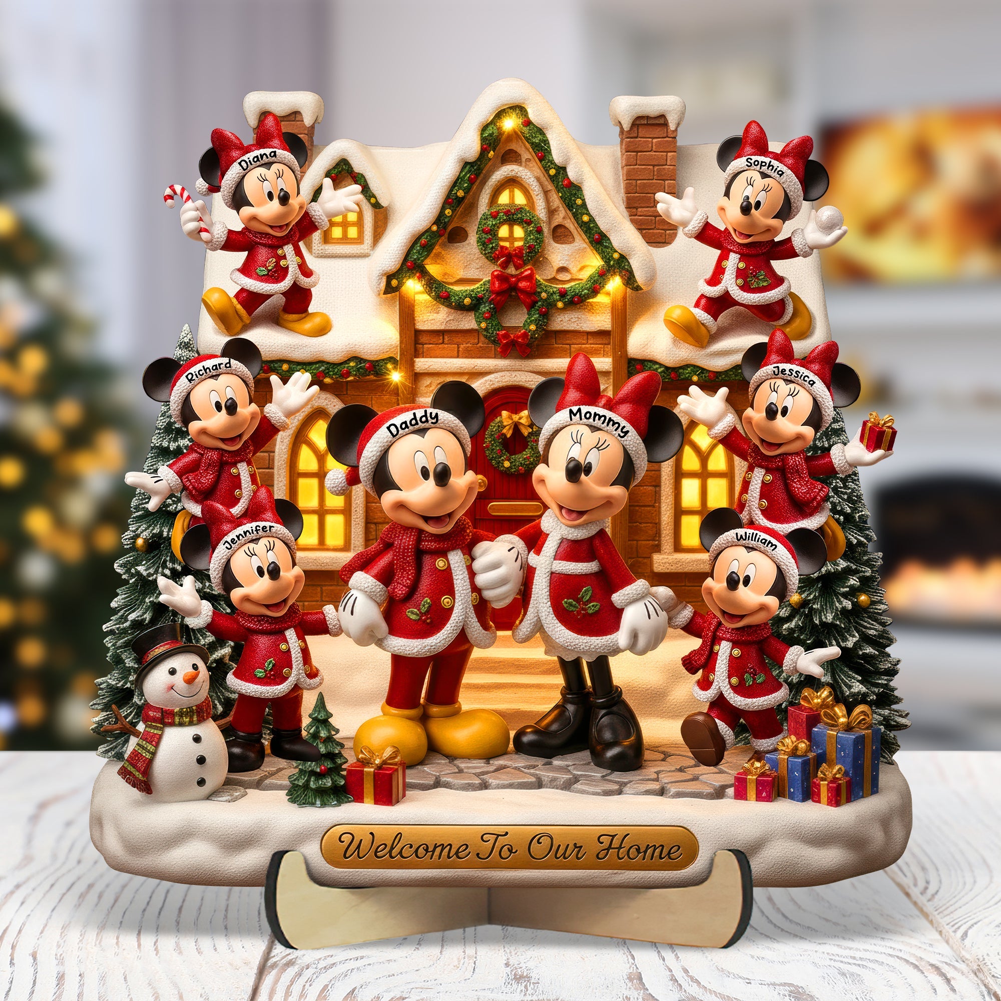 Bring Home the Holiday Cheer - Personalized Family Christmas Wood Sign - Custom Gift for Families and Friends Wood Sign PopCulturePrints