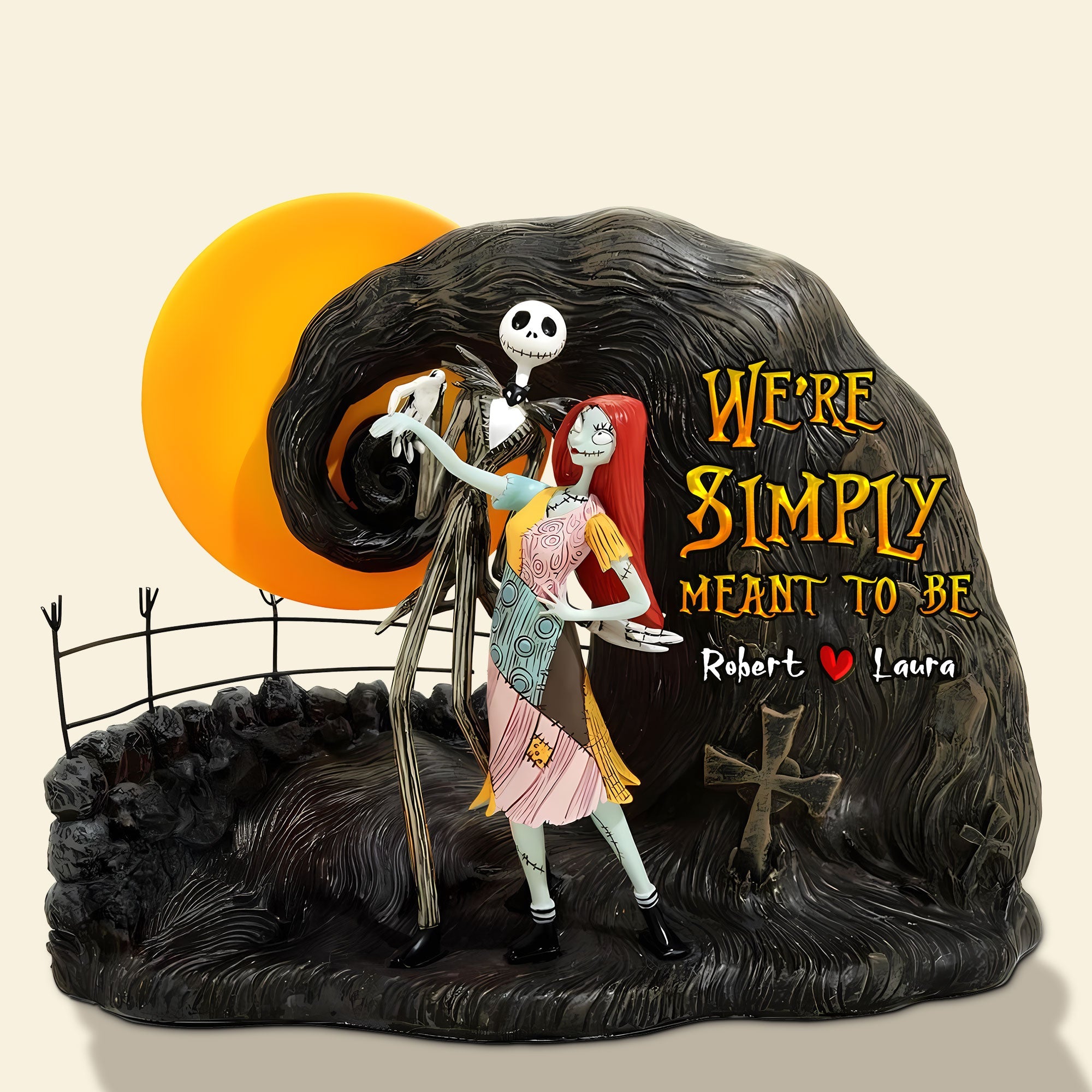 We're Simply Meant to Be - Horror Couple Plaque - Personalized Gifts for Couples Shaped Plaques PopCulturePrints