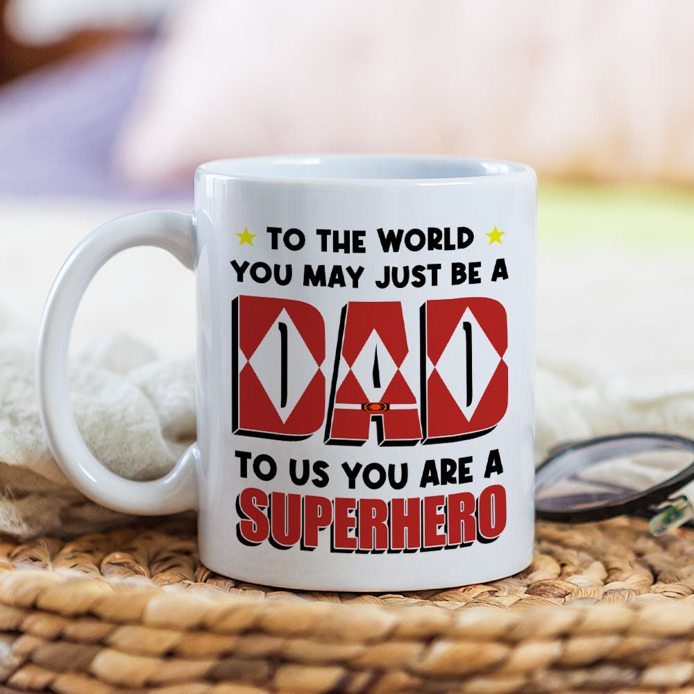 Personalized Superhero Dad Mug - Custom Names Coffee Mug PopCulturePrints