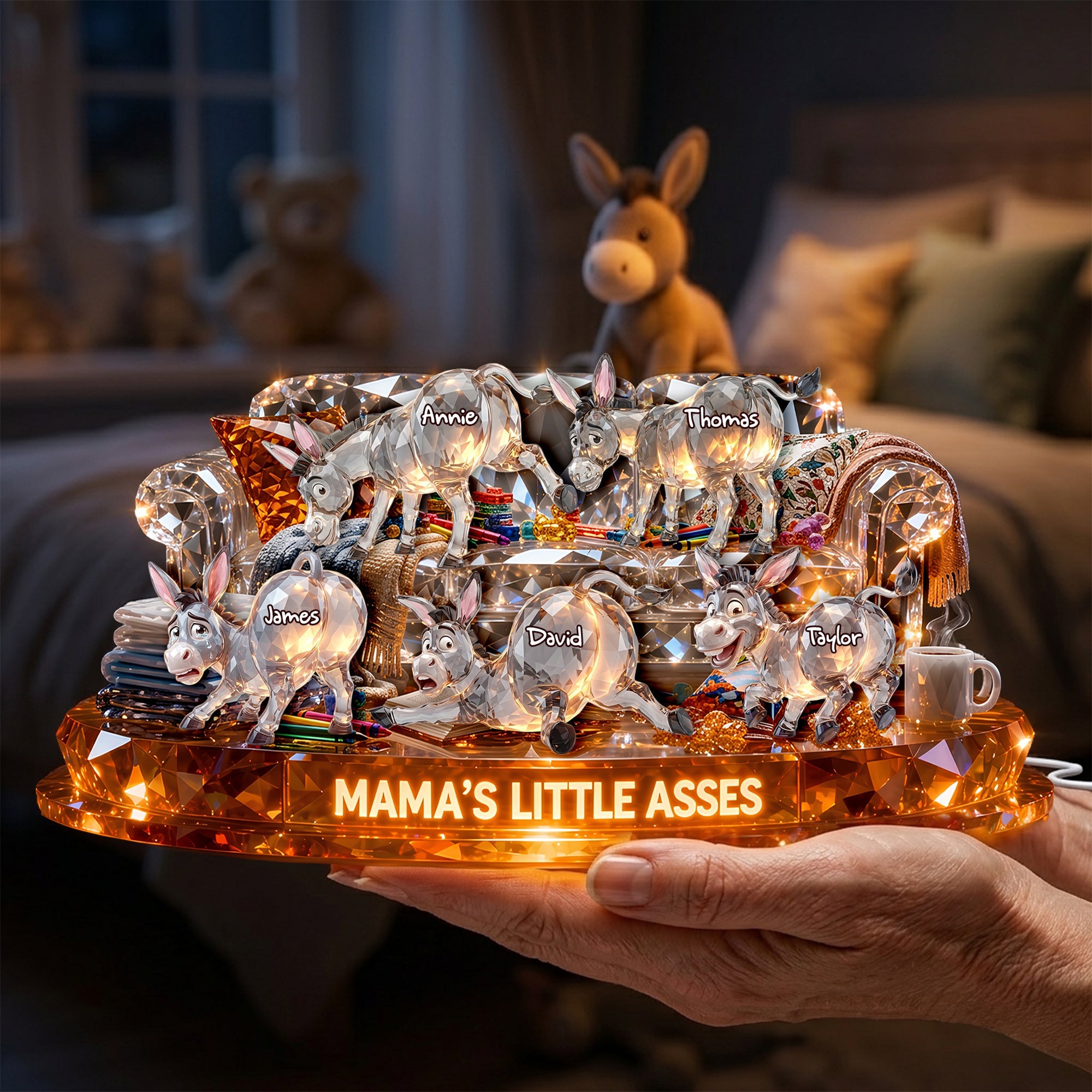 Mama's Little Asses - A Heartwarming Light Box Personalized Gift for Mom and Grandma Light Box PopCulturePrints