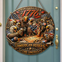Load image into Gallery viewer, Celebrate Freedom: USA Independence Party Metal Sign - Custom Gift for Patriots and Families Metal Signs PopCulturePrints
