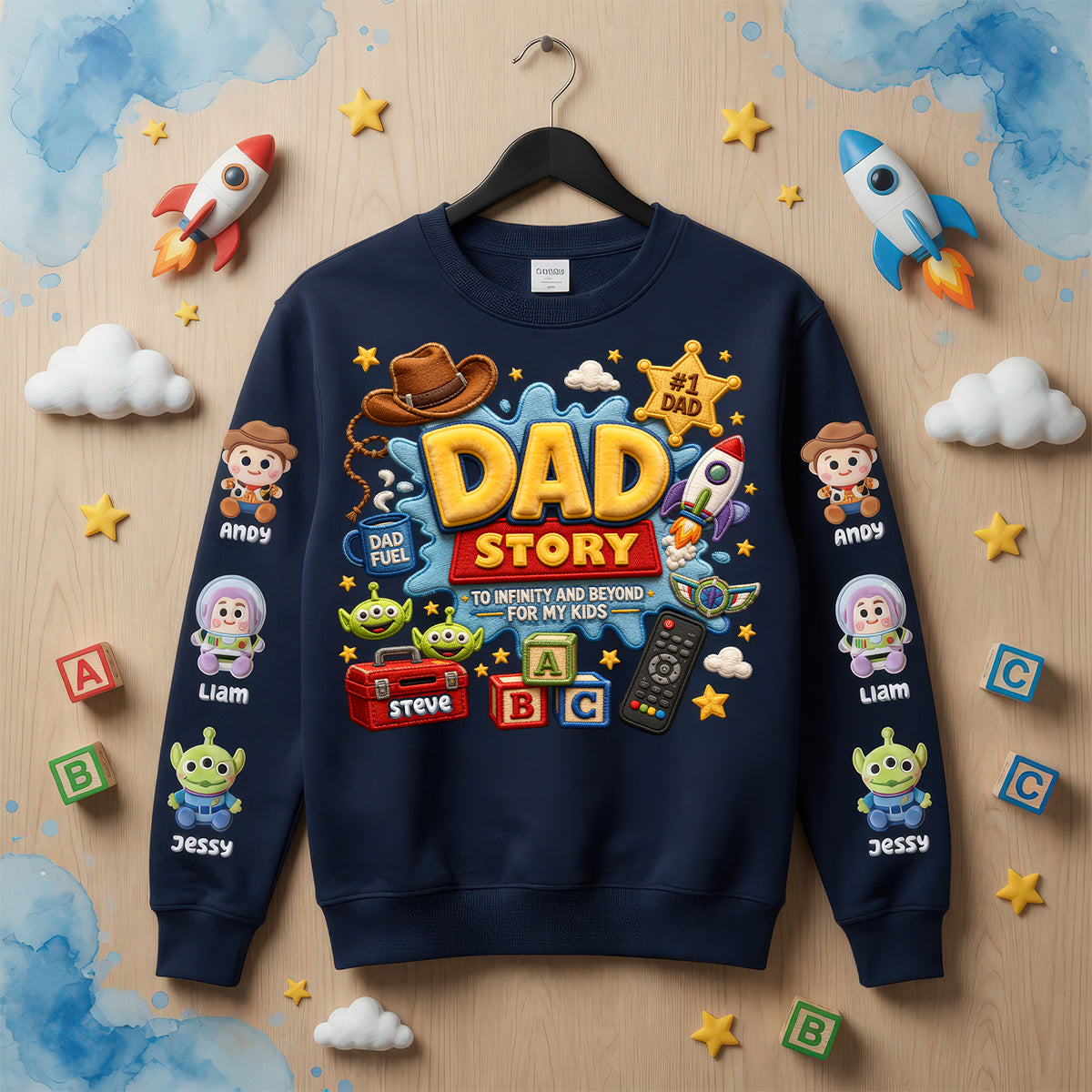 "To Infinity and Beyond!", Personalized Adventure Shirt - Gift for Dad, Grandpa, and Every Father Figure AOP Products PopCulturePrints