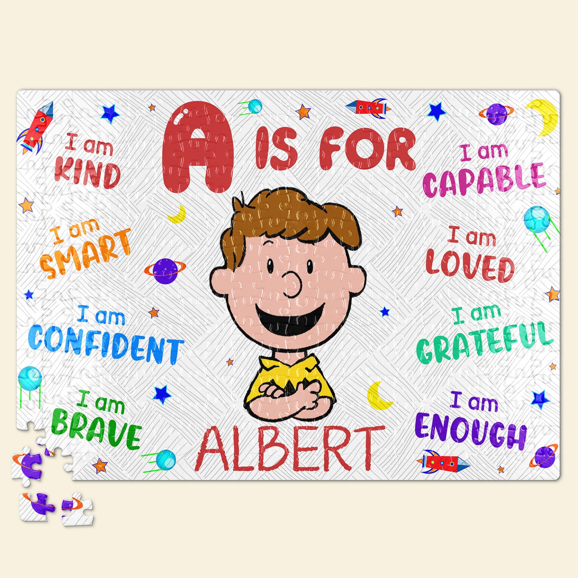 Personalized Inspirational Kids Jigsaw Puzzle - Custom Name Puzzle