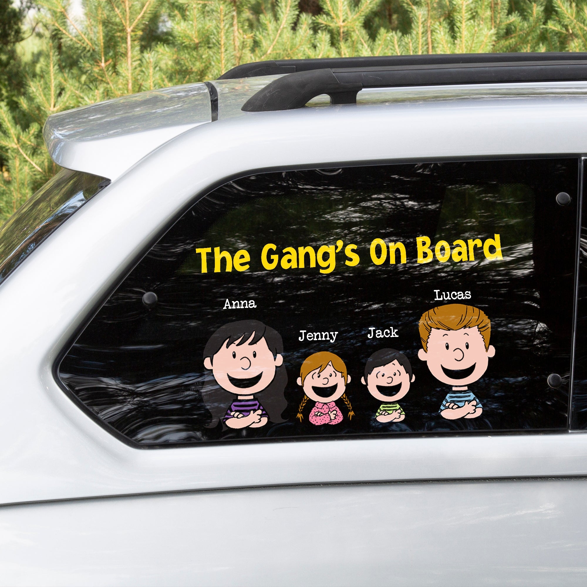 Personalized Family Car Decal - The Gang's On Board