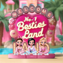 Load image into Gallery viewer, Welcome to Besties Land - Personalized Doll Plaque for Your Best Friends Shaped Plaques PopCulturePrints
