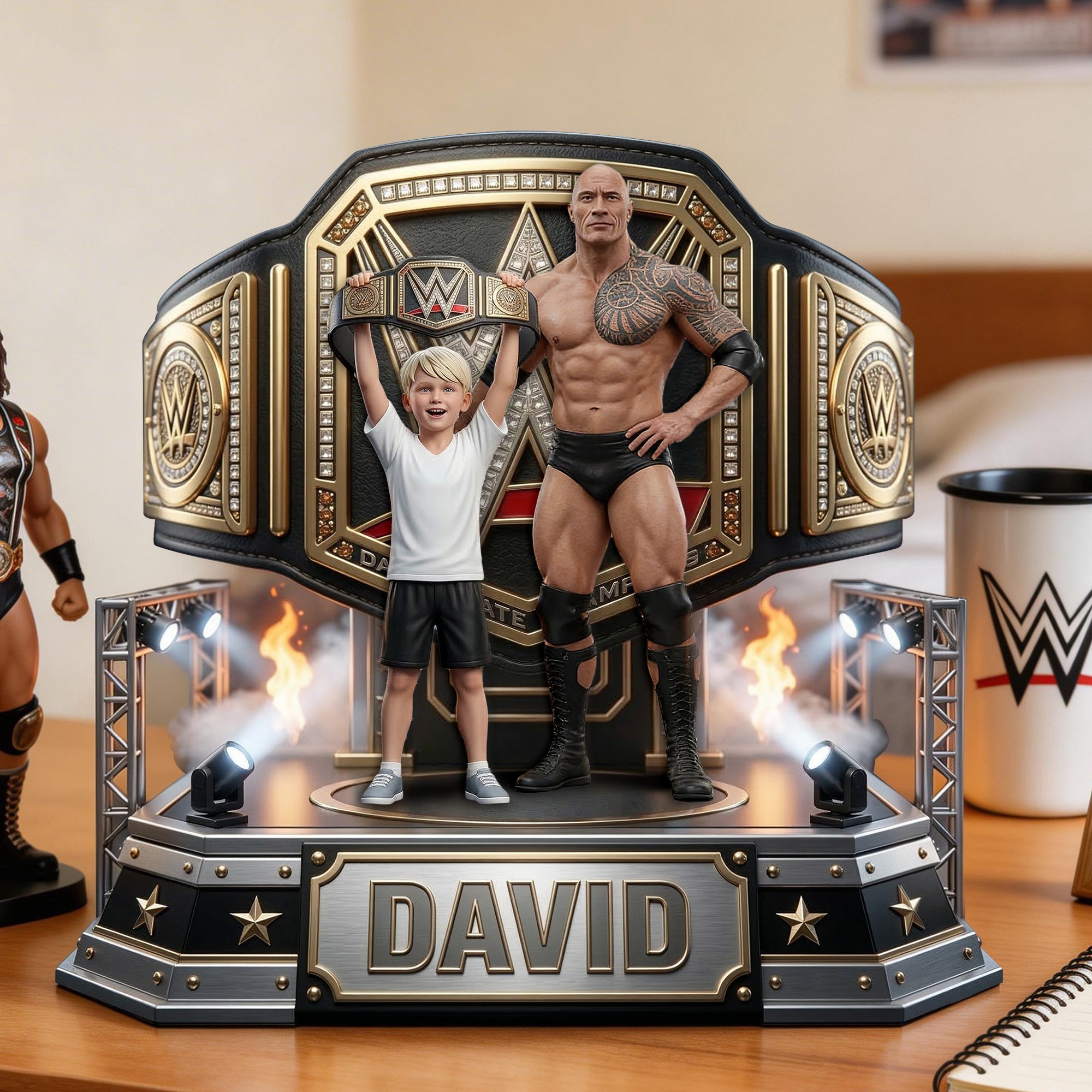 Unleash Your Inner Champion! - Arena Fighter Champions Acrylic Plaque - Custom Photo Gift for Wrestling Fans Shaped Plaques PopCulturePrints