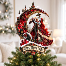 Load image into Gallery viewer, Simply Meant to Be – Spooky Couple Acrylic Christmas Tree Topper - Personalized Gifts For Couples Ornament PopCulturePrints
