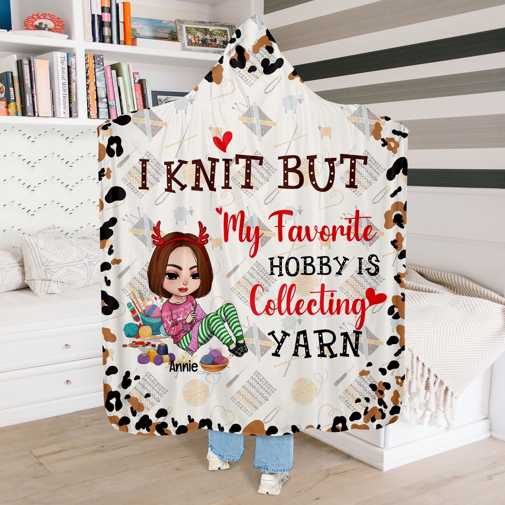 Custom Knitting Lover Hoodie Blanket Blanket PopCulturePrints