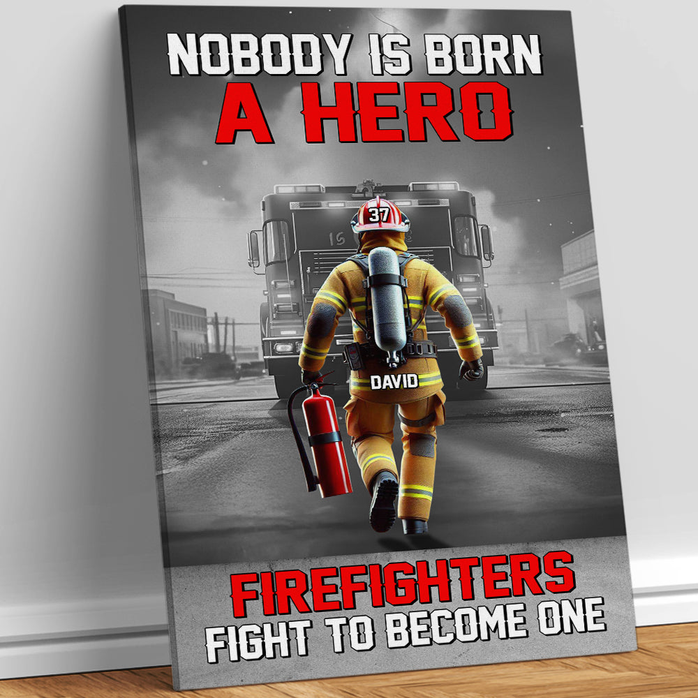 Personalized Firefighter Canvas Print - A Hero Is Made Poster & Canvas PopCulturePrints