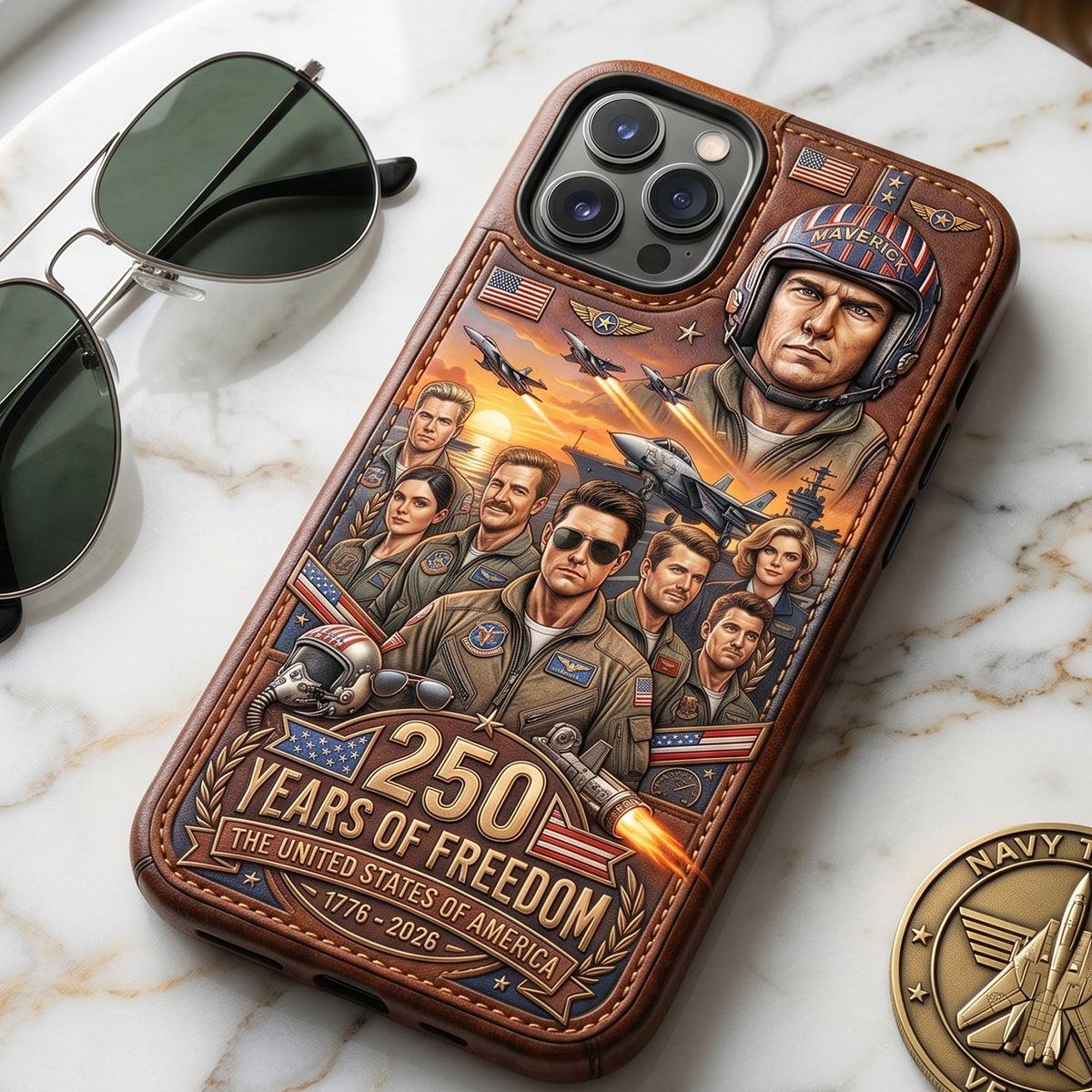 "250 Years of Freedom - Celebrate Patriotism" - Personalized Phone Case for American Heroes