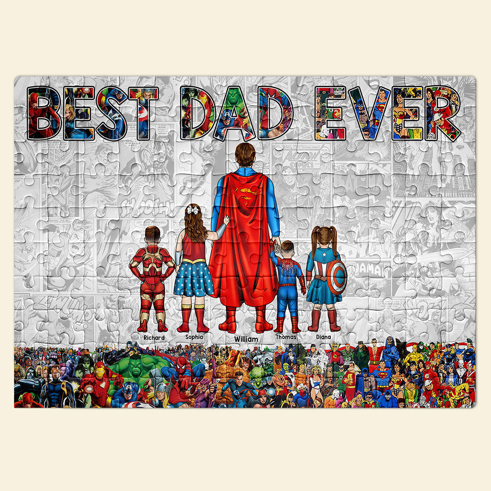 Best Dad Ever - Personalized Jigsaw Puzzle for Dads Jigsaw Puzzles PopCulturePrints
