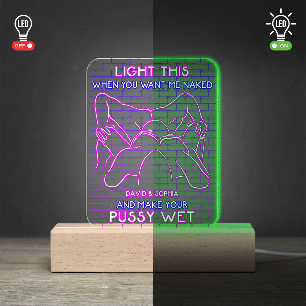 Custom LED Light for Couples - Personalize with Names Led Night Light PopCulturePrints