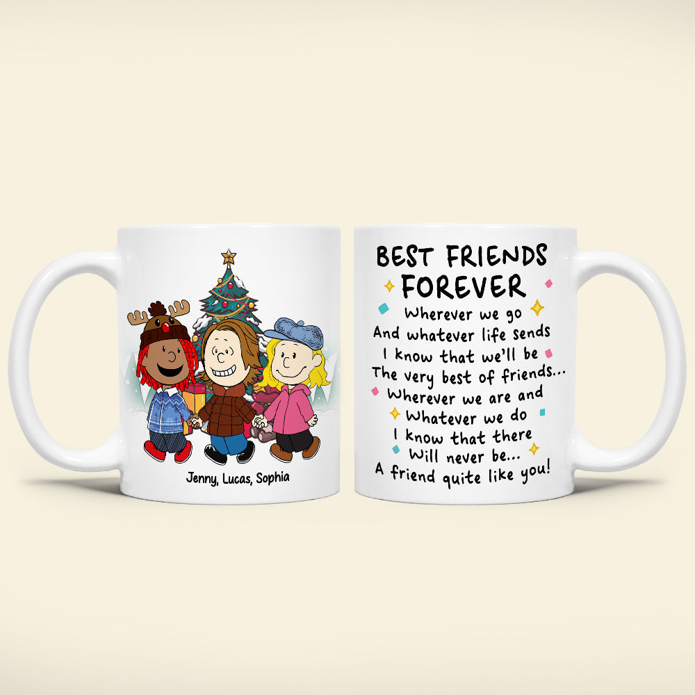 Personalized Best Friends Christmas Mug Coffee Mug PopCulturePrints