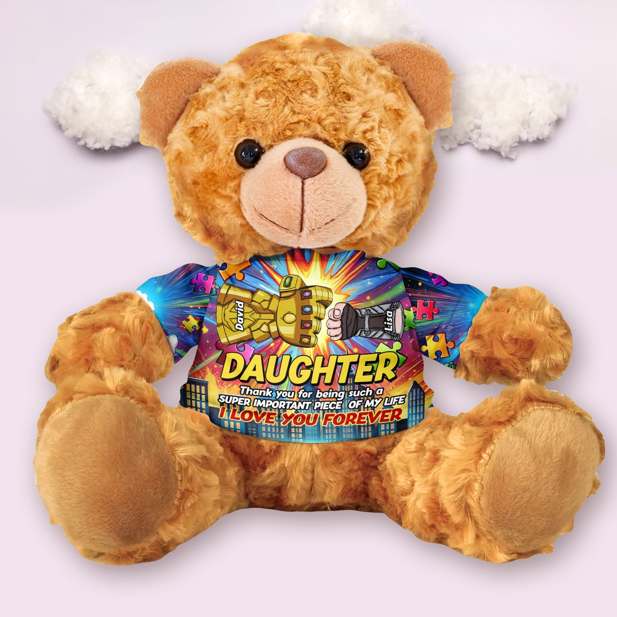 "A Special Bear for Your Hero!" - Personalized Autism Awareness Bear - Custom Gift for Kids Bear PopCulturePrints