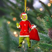 Load image into Gallery viewer, Custom Holiday Grinch Photo Christmas Ornament Ornament PopCulturePrints
