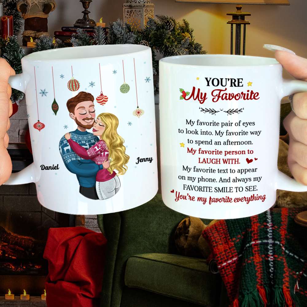 Personalized Couple Hugging Mug - Unique Valentine’s Day Gifts & Christmas Gift Coffee Mug PopCulturePrints
