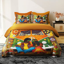 Load image into Gallery viewer, Personalized Hippie Couple Quilt Bedding Set - Unique Gift for Music Lovers Blanket PopCulturePrints
