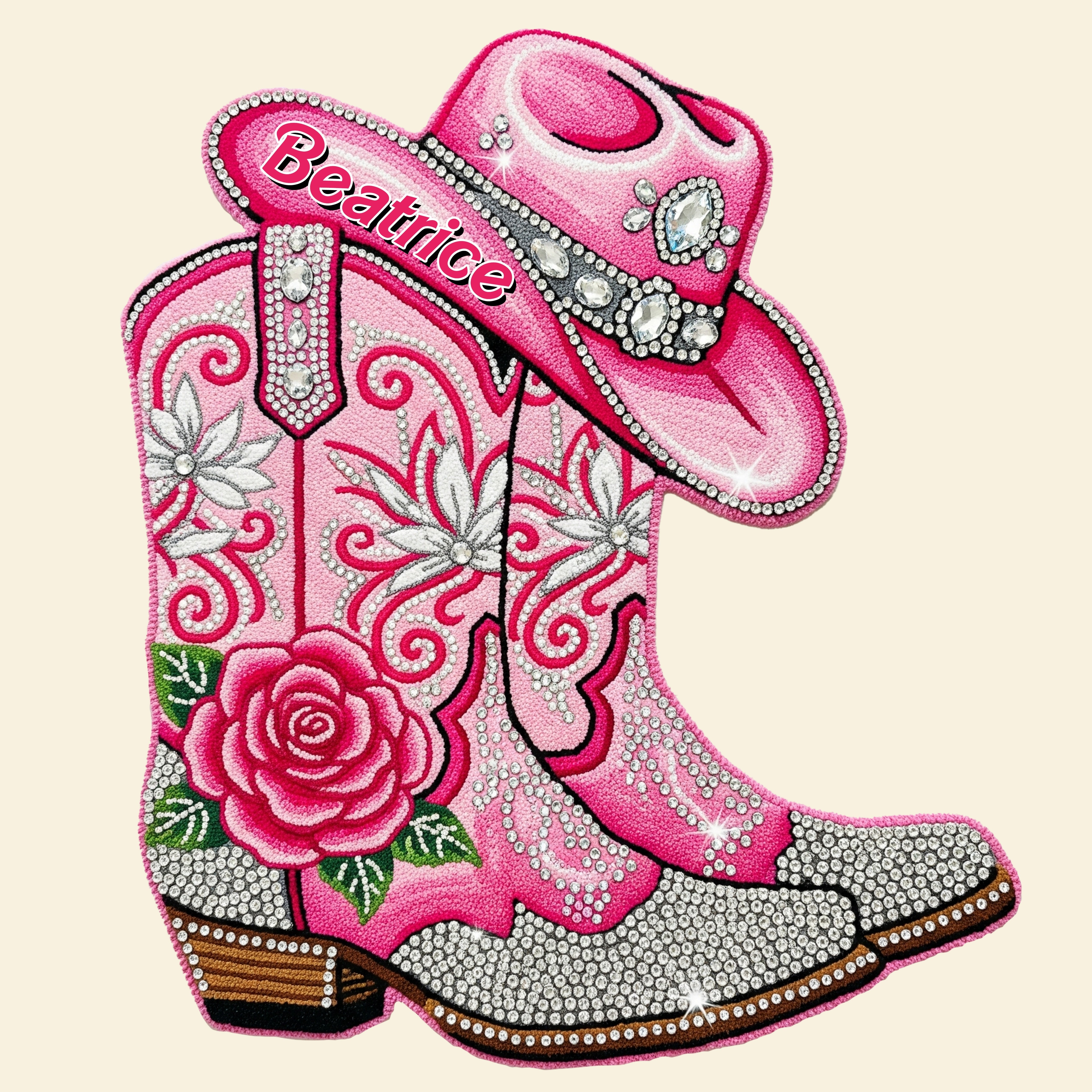 Sparkle in Every Step: Custom Cowgirl Boots Doormat - Personalized Gift for Cowgirls Doormat PopCulturePrints