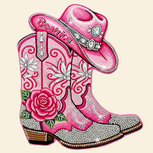 Load image into Gallery viewer, Sparkle in Every Step: Custom Cowgirl Boots Doormat - Personalized Gift for Cowgirls Doormat PopCulturePrints
