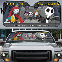Load image into Gallery viewer, Custom Family Windshield Sunshade - Spooky Lover's Edition Doormat PopCulturePrints
