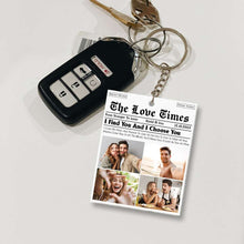 Load image into Gallery viewer, Personalized Acrylic Keychain for Couples - The Love Times Edition Keychains PopCulturePrints

