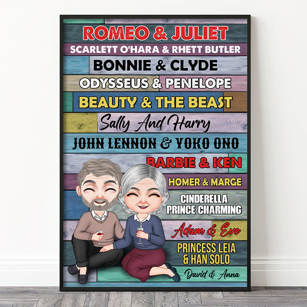 Personalized Elderly Couple Canvas Print - Unique Gift Idea Poster & Canvas PopCulturePrints