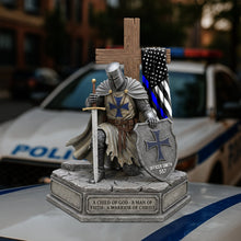 Load image into Gallery viewer, A Child of God - A Man of Faith - A Warrior of Christ | Knight Templar Kneeling Under God Plaque | Personalized Gifts for Police Officers Shaped Plaques PopCulturePrints
