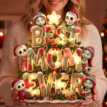 Load image into Gallery viewer, "Best Dad Ever" - Little Christmas Misfits Acrylic Light Box - Personalized Gift for Parents
