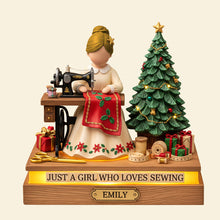 Load image into Gallery viewer, Just a Girl Who Loves Sewing - Personalized Sewing Girl Acrylic Light Box for Creative Souls Light Box PopCulturePrints

