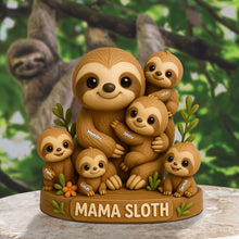 Load image into Gallery viewer, “A Mother&#39;s Love is the Best Kind of Love” - Personalized Mama Sloth Plaque - Custom Gift for Mom, Grandma, and Family Shaped Plaques PopCulturePrints
