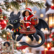 Load image into Gallery viewer, "Fly into Christmas Joy!" - Magical Santa Kids Christmas Ornament - Personalized Gift for Kids Ornament PopCulturePrints
