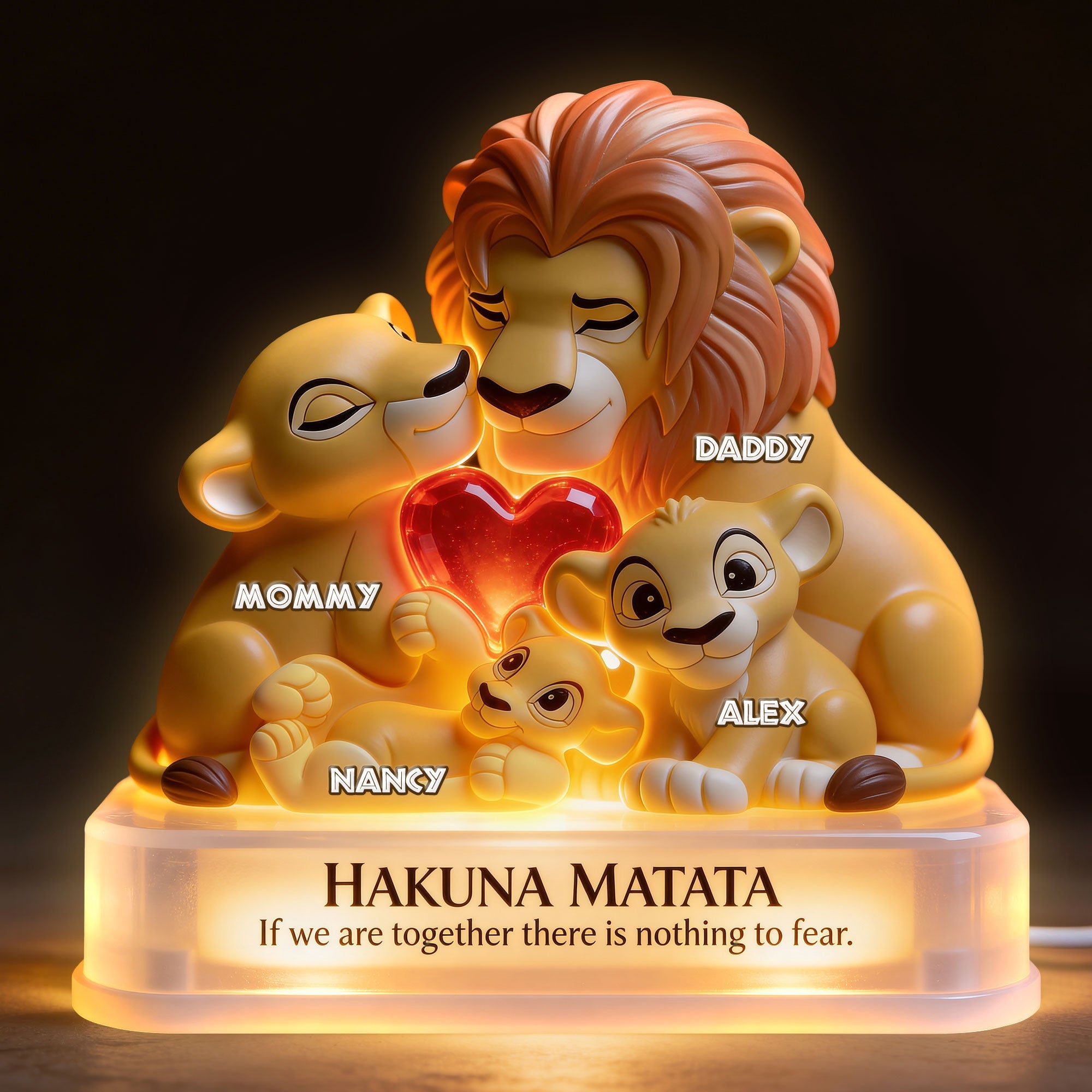 Hakuna Matata – Personalized Family Light Box Light Box PopCulturePrints