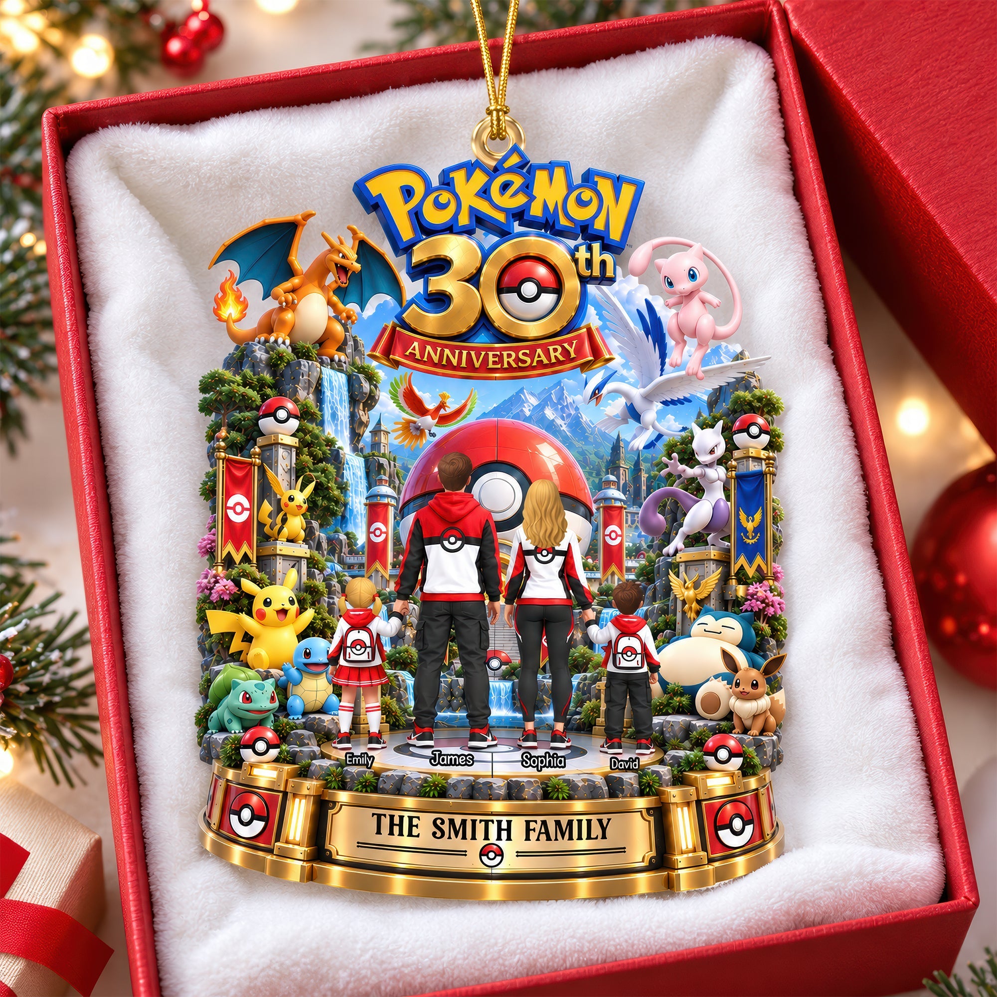 Celebrate 30 Years of Adventure - Custom Pokémon Anniversary Ornament - Perfect Gift for Families and Friends