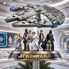 Load image into Gallery viewer, “Celebrate the Force: Touching Traditions” - Cosmic Christmas Tree Topper, Personalized Gift for Star Wars Fans
