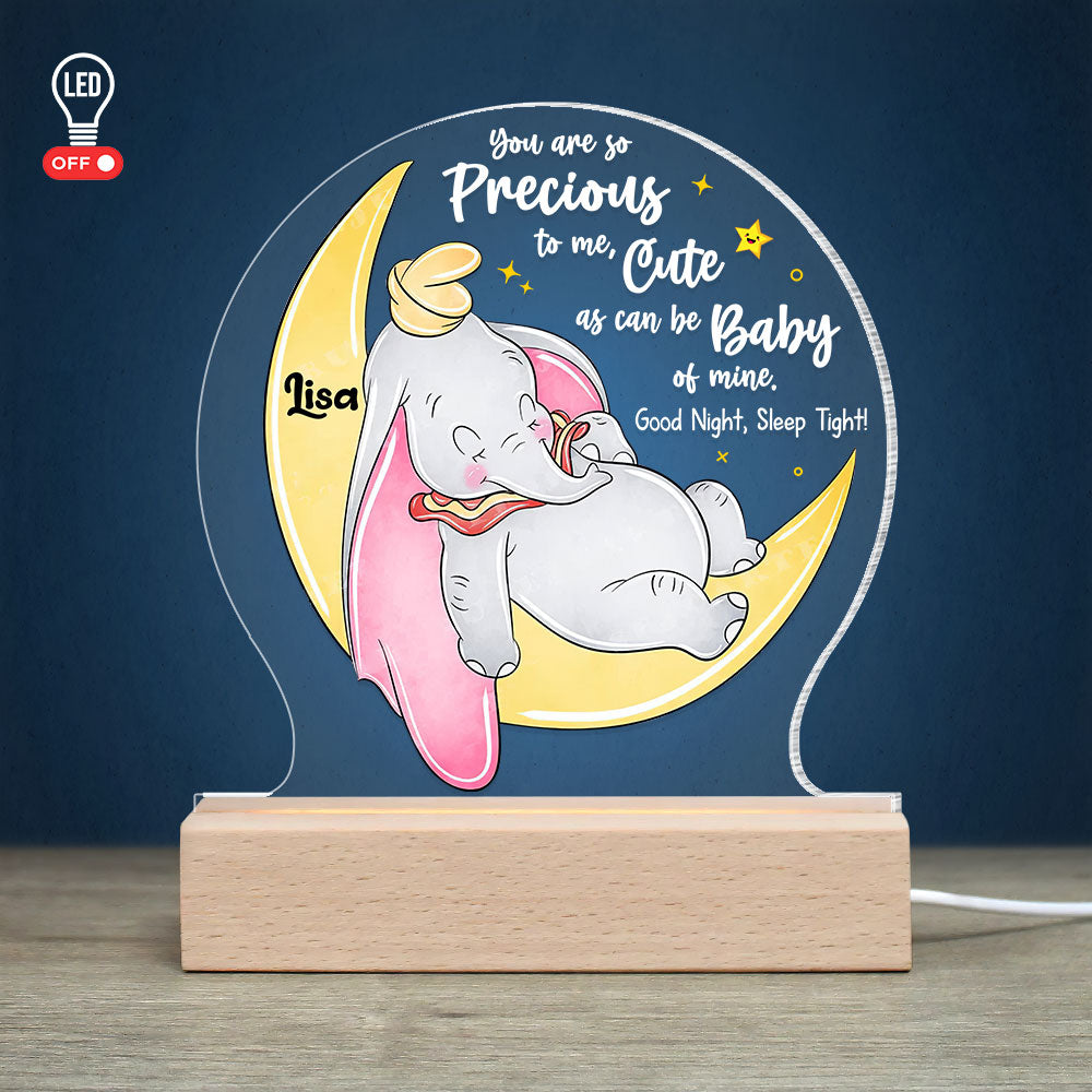 Personalized Baby Elephant Night Light - Custom Name LED Lamp Led Night Light PopCulturePrints
