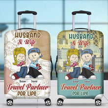 Load image into Gallery viewer, Personalized Luggage Cover for Couples - Travel Partner for Life Luggage Covers PopCulturePrints
