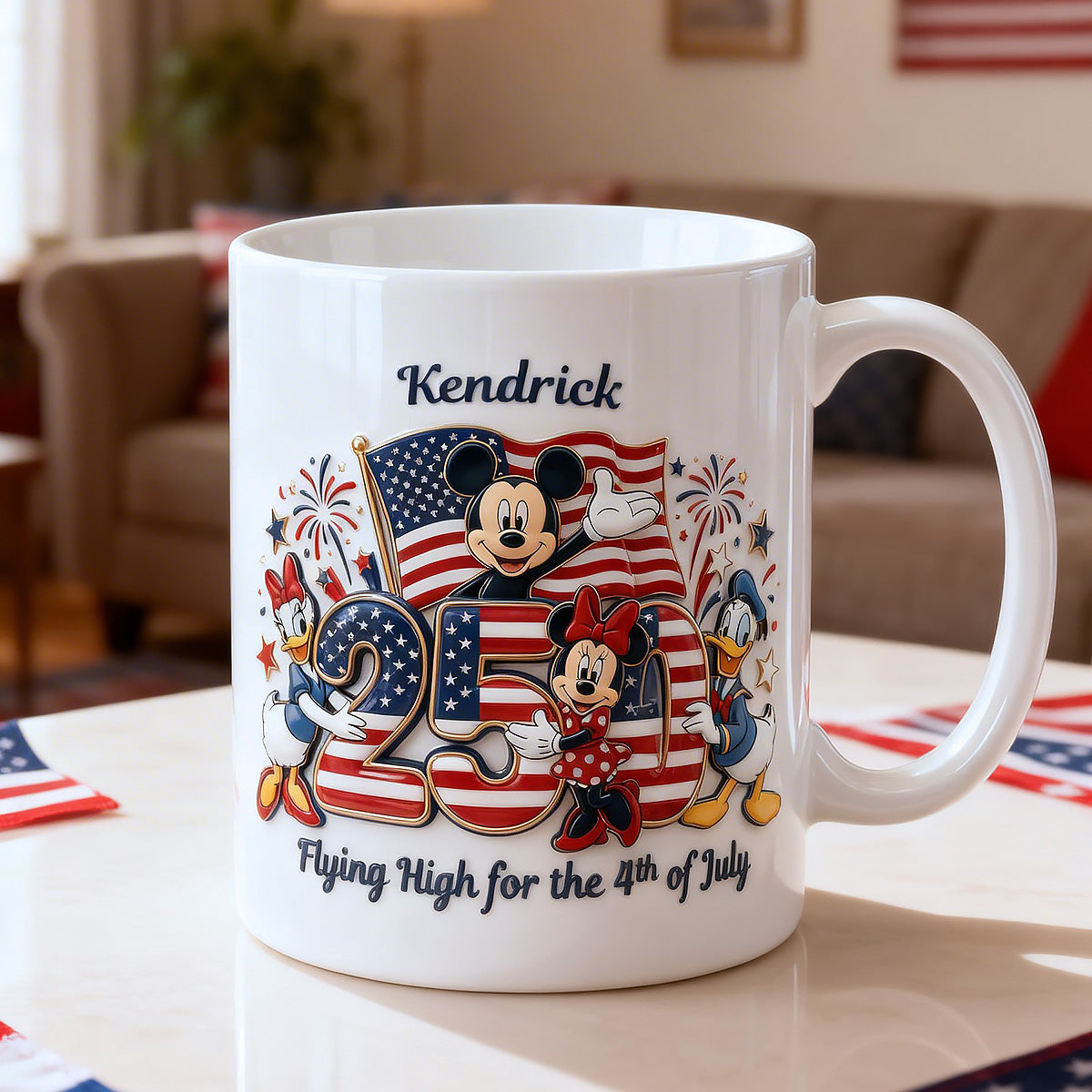 Celebrate Freedom with Friends - Personalized 4th of July Coffee Mug Coffee Mug PopCulturePrints