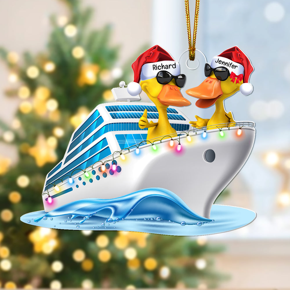 Personalized Christmas Ornament for Duck Lovers - Cruising Duck Theme